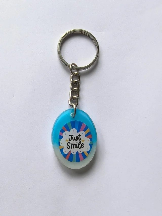Oval shape photo Keychain 604 - 0.98"x1.18", Java