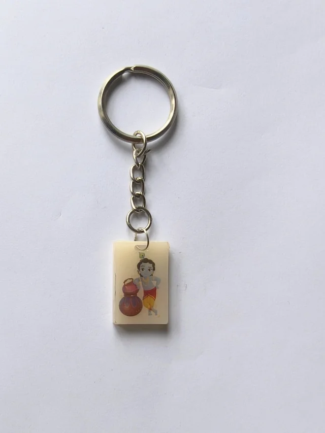 Krishna Photo Keychain - 0.91"x0.71", White