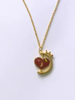 Heart spinning pendant personalised letter 804 - Red