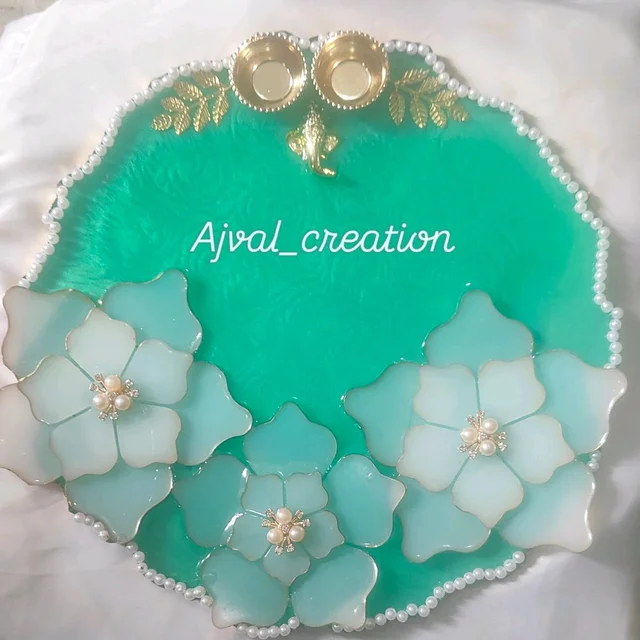 Pooja Thali 103 - 10", spring green