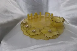 Haldi Thali 104 - 10", Yellow