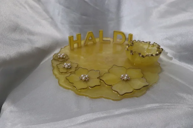 Haldi Thali 104 - 10", Yellow
