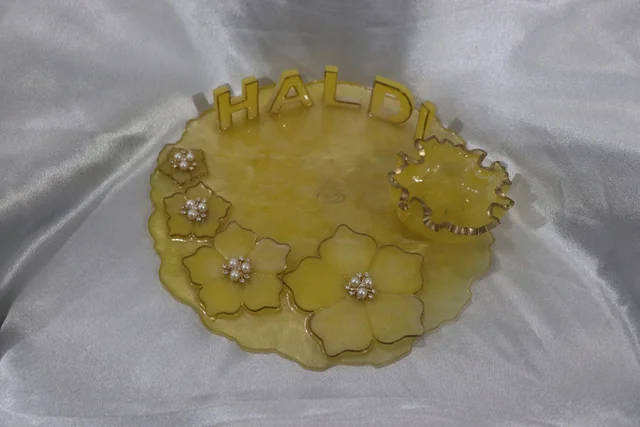 Haldi Thali 104 - 10", Yellow