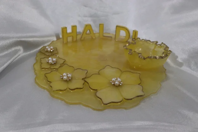Haldi Thali 104 - 10", Yellow