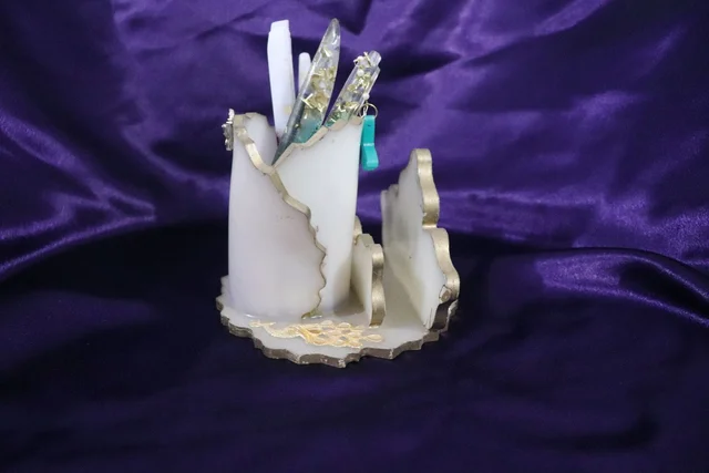 Pen Stand - White, 5" x 4.5"