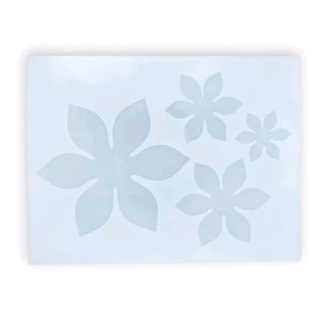 4 Cavity 3d Flower Silicone Mould - White