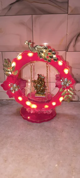 Resin Jhula With Light - Persian Pink, 5"