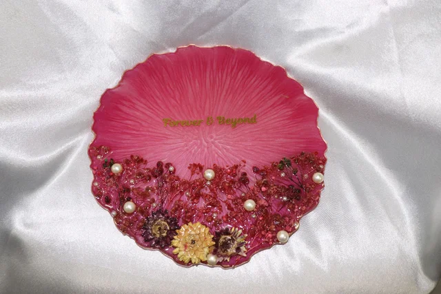 Ring Platter With Stand - Deep Blush, 10 Inch