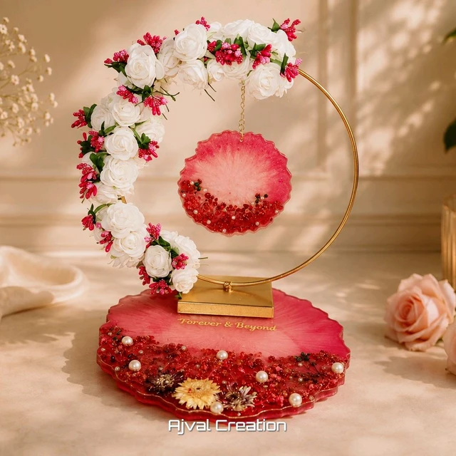 Ring Platter With Stand - Deep Blush, 10 Inch