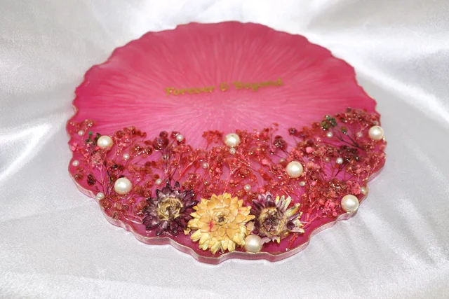 Ring Platter With Stand - Deep Blush, 10 Inch