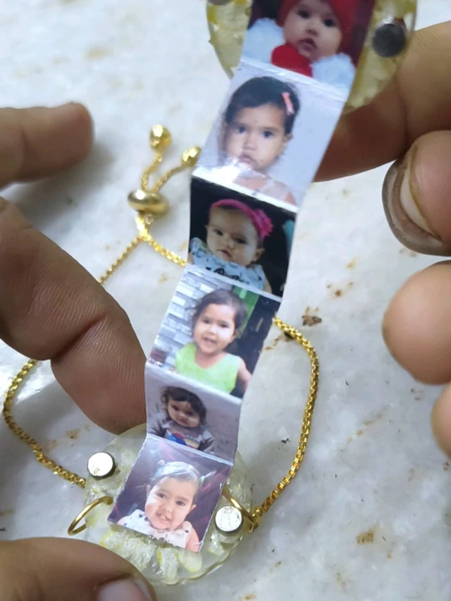 Resin Photo Album Rakhi With Personalised Name