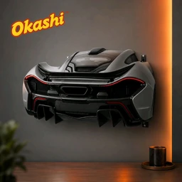 Okashi Velocity™ Premium Supercar Wall Art | 3D Luxury Automotive Décor for Gamers & Men | Perfect Gift for Car Lovers
