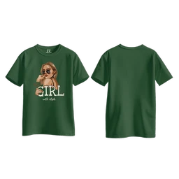 Trendy Togs Yeah I’m a Girl With Style – Stylish Fashion Cotton T-shirt For Girls - L, Forest Green