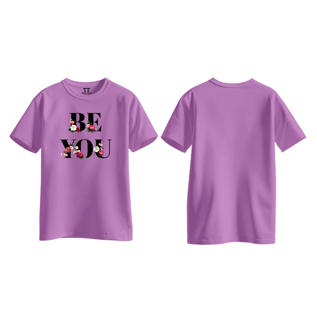 Trendy Togs Be You Bloom Edition Cotton T-shirt For Girls - L, Purple