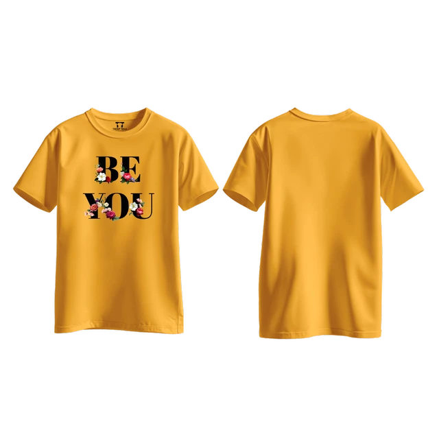 Trendy Togs Be You Bloom Edition Cotton T-shirt For Girls - L, Yellow