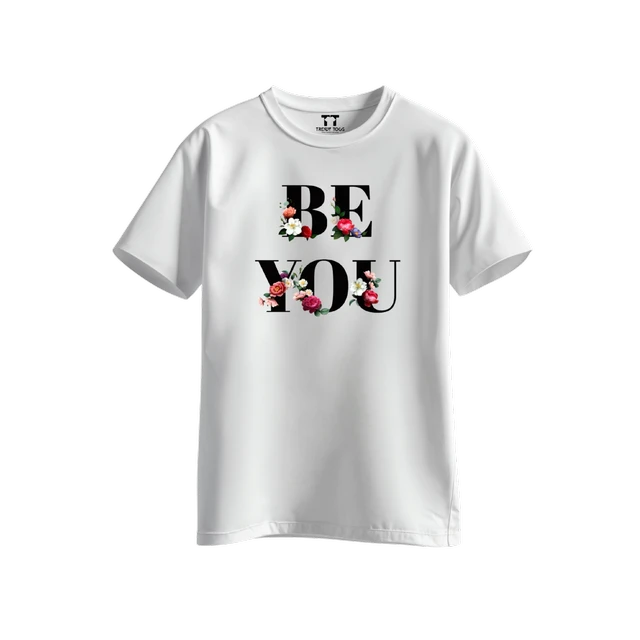 Trendy Togs Be You Bloom Edition Cotton T-shirt For Girls - XL, White