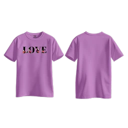 Trendy Togs Love Bloom Edition Cotton T-shirt For Girls - L, Purple