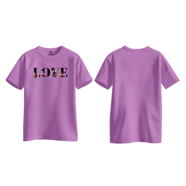 Trendy Togs Love Bloom Edition Cotton T-shirt For Girls - L, Purple