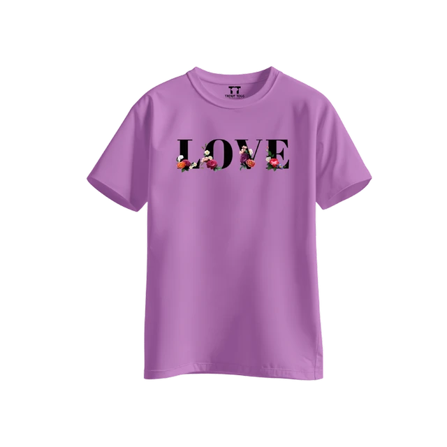 Trendy Togs Love Bloom Edition Cotton T-shirt For Girls - L, Purple