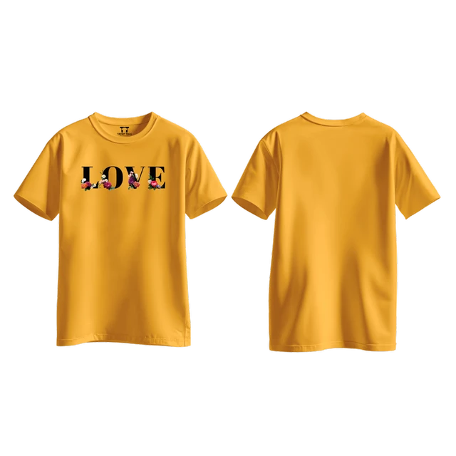 Trendy Togs Love Bloom Edition Cotton T-shirt For Girls - XL, Yellow
