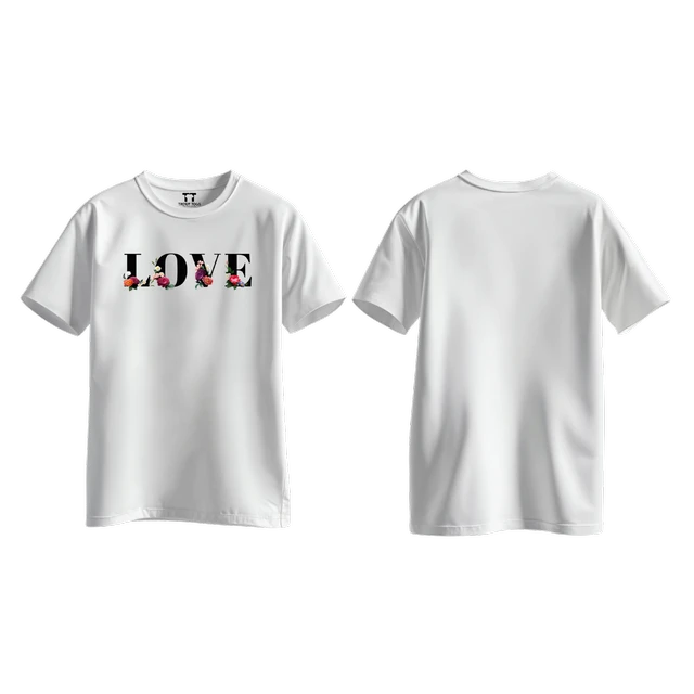 Trendy Togs Love Bloom Edition Cotton T-shirt For Girls - M, White