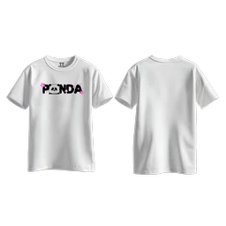 Trendy Togs Panda Bloom Cotton T-shirt For Girls - S, White