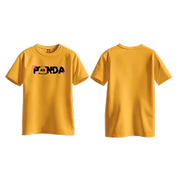 Trendy Togs Panda Bloom Cotton T-shirt For Girls - XL, Yellow