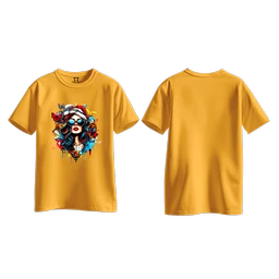 Trendy Togs Stylish Sunglasses Girl Printed Cotton T-shirt For Girls - M, Yellow