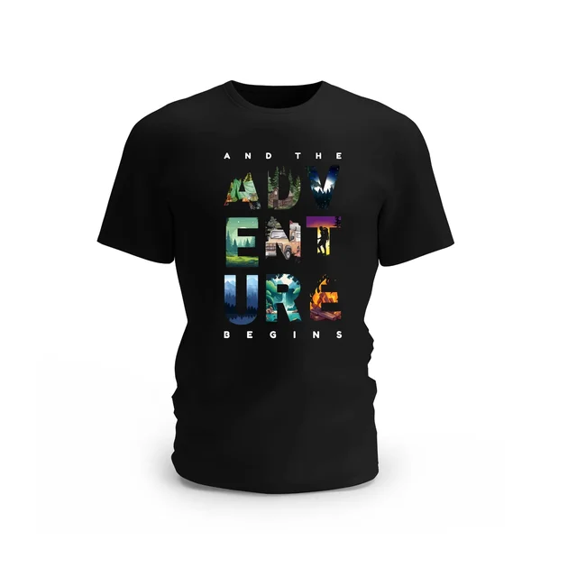 Trendy Togs Adventure Cotton T-shirt - XS, Black