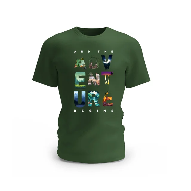Trendy Togs Adventure Cotton T-shirt - M, Forest Green