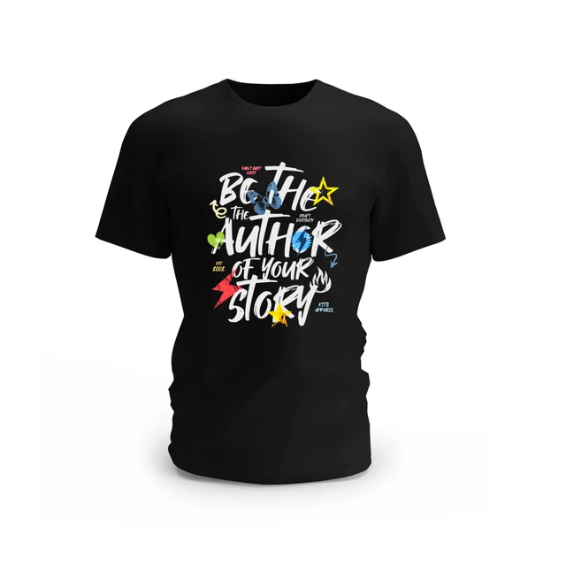 Trendy Togs Be the Author of your story Cotton T-shirt - M, Black