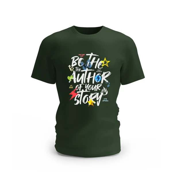 Trendy Togs Be the Author of your story Cotton T-shirt - XL, Forest Green