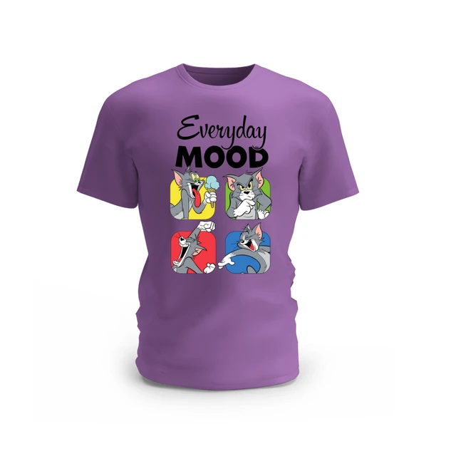 Trendy Togs Everyday Mood Tom Cotton T-shirt - M, Purple