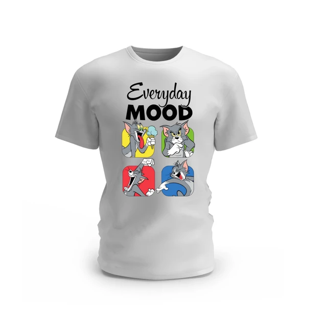 Trendy Togs Everyday Mood Tom Cotton T-shirt - L, White