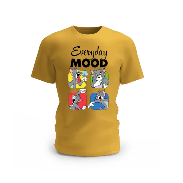 Trendy Togs Everyday Mood Tom Cotton T-shirt - L, Yellow