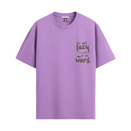 Trendy Togs I AM Not Lazy , I Just Don't Like Work Cotton Oversized T-shirt - L, Purple