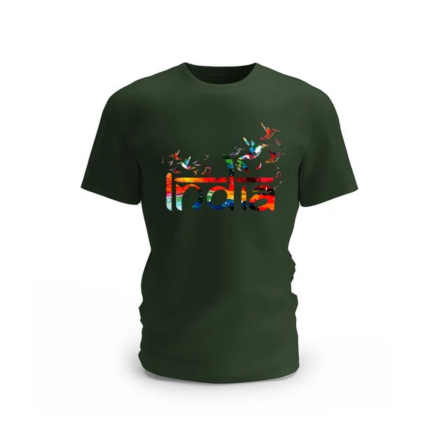 Trendy Togs Incredible India Cotton T-shirt - L, Forest Green