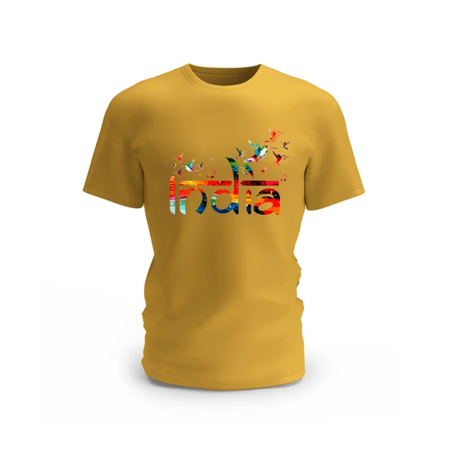 Trendy Togs Incredible India Cotton T-shirt - L, Yellow