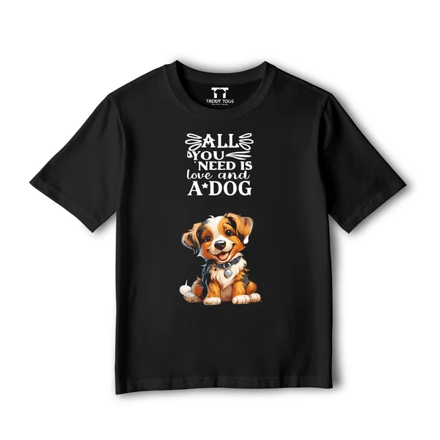 Trendy Togs Dog Love Kid's Cotton T-shirt - 20, Black