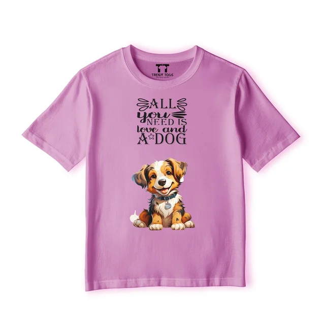 Trendy Togs Dog Love Kid's Cotton T-shirt - 20, Pink