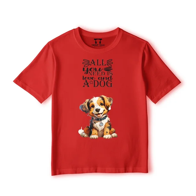 Trendy Togs Dog Love Kid's Cotton T-shirt - 20, Red