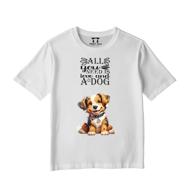 Trendy Togs Dog Love Kid's Cotton T-shirt - 20, White
