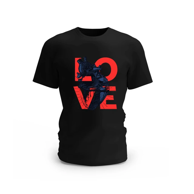 Trendy Togs Love Heart Cotton T-shirt - M, Black