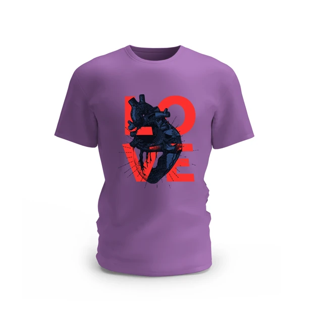 Trendy Togs Love Heart Cotton T-shirt - XL, Purple