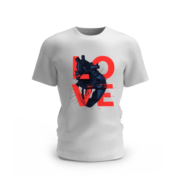 Trendy Togs Love Heart Cotton T-shirt - L, White