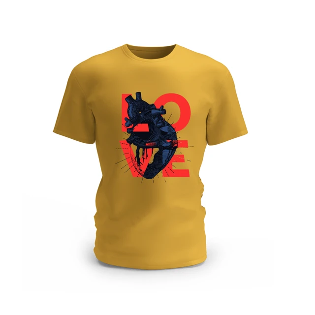 Trendy Togs Love Heart Cotton T-shirt - M, Yellow