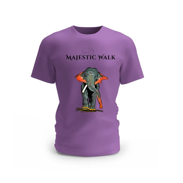 Trendy Togs Majestic Walk Elephant Cotton T-shirt - XL, Purple