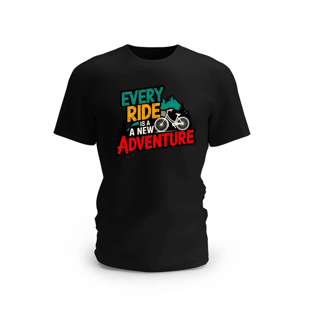 Trendy Togs Every Ride is a New Adventure Cotton T-shirt - XL, Black