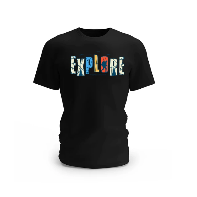 Trendy Togs Explore Design Cotton T-shirt - M, Black