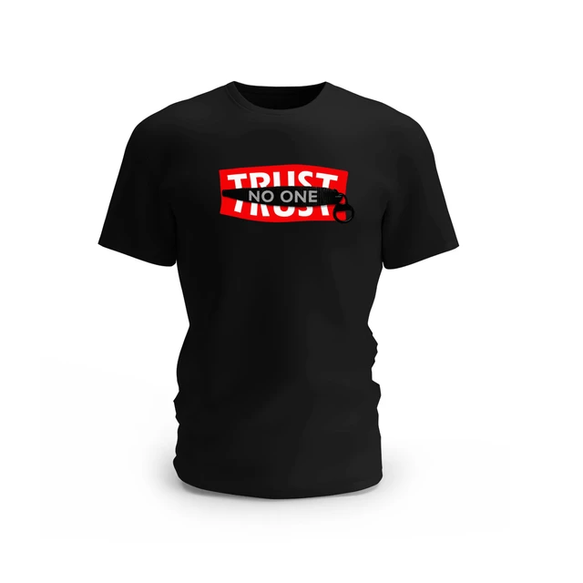 Trendy Togs Trust No One Cotton T-shirt - XL, Black